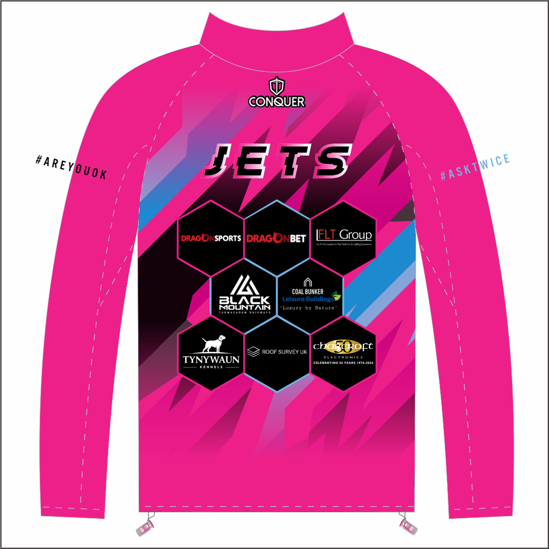 West Wales Jets Pink PRO 1/4 Zip Midlayer (Kids)