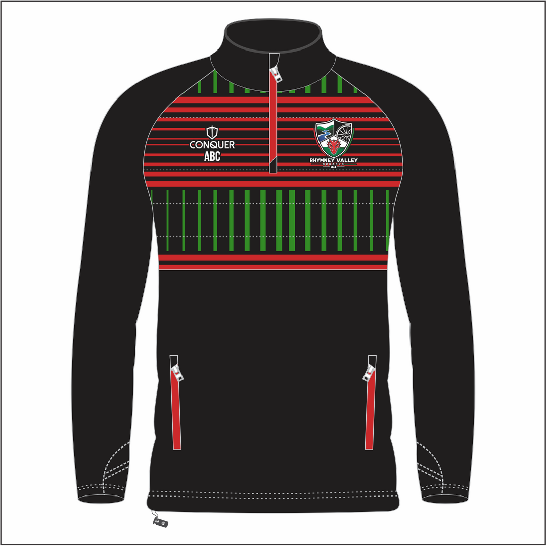 Rhymney Valley DISTRICT 1/4 Zip Hybrid Midlayer KIDS