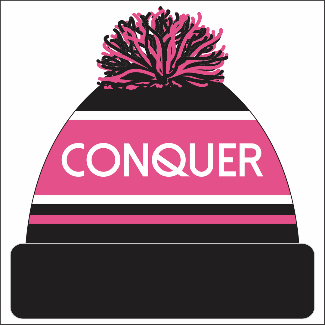Garnant Golf Bobble Hat KIDS - Black & Pink