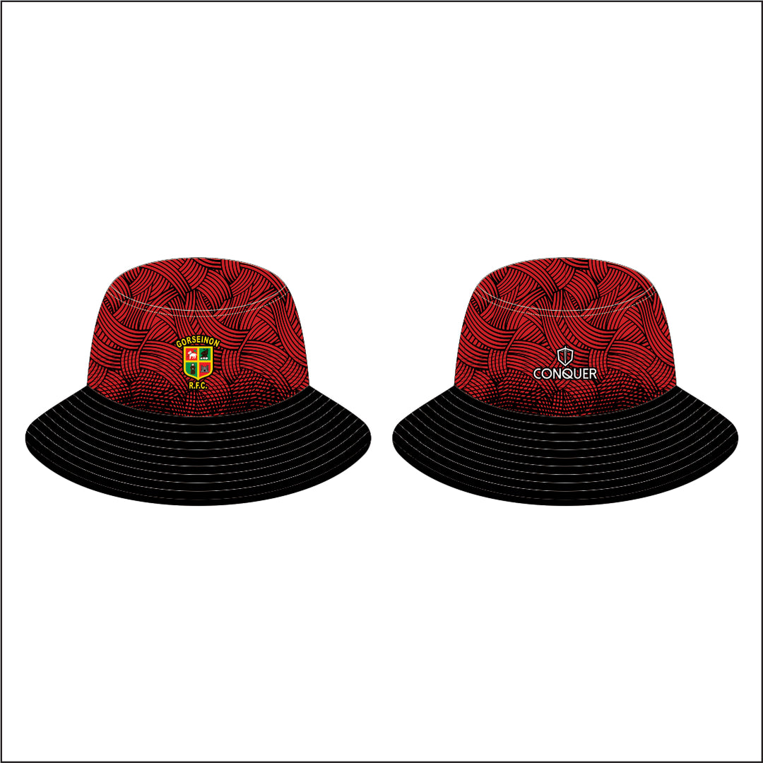 Gorseinon RFC Reversible Bucket Hat ADULT - Black & Red