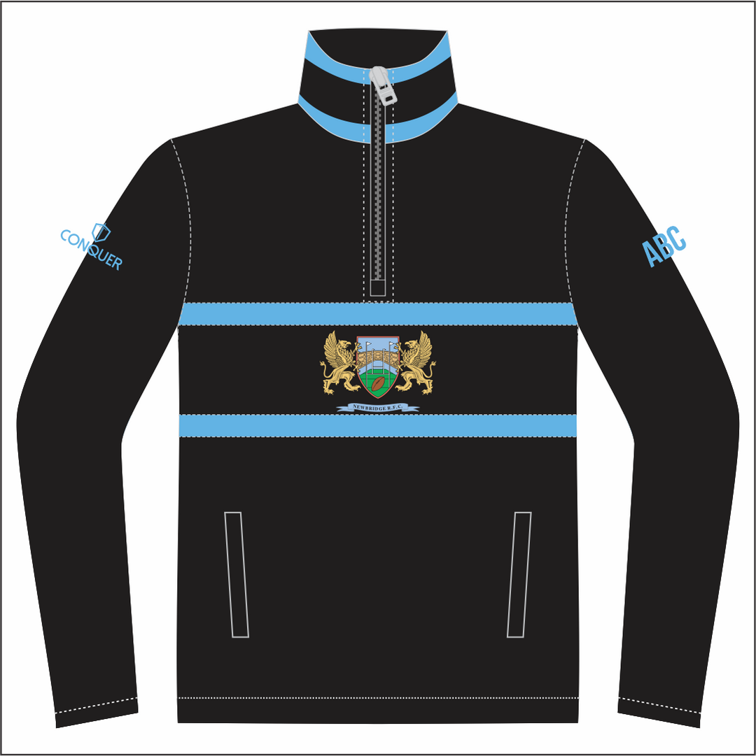 Newbridge RFC Zip Polar Fleece Midlayer (Black)