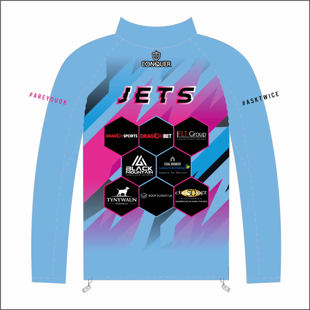 West Wales Jets Blue PRO 1/4 Zip Midlayer