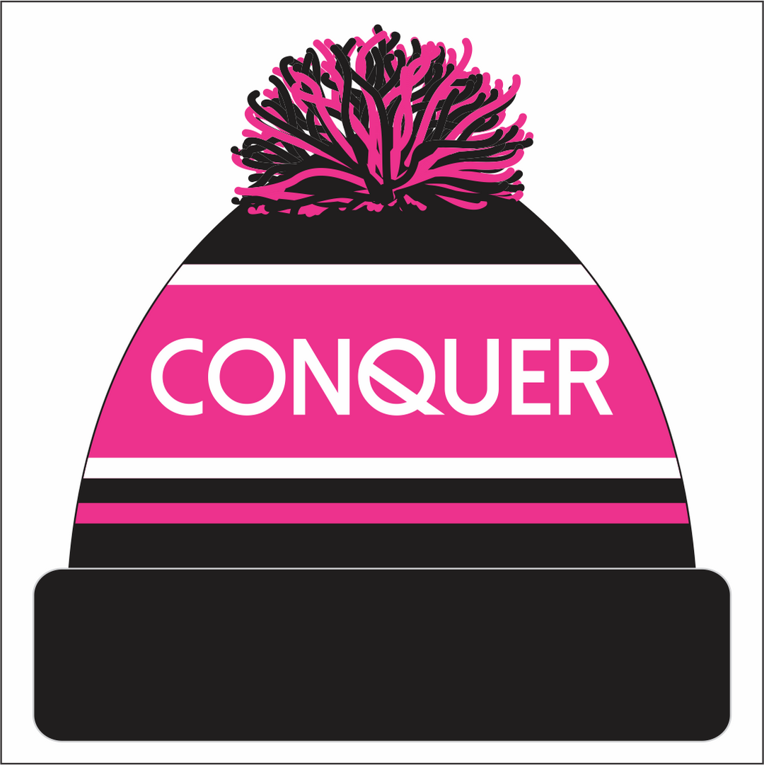 Saxonettes Bobble Hat KIDS - Black & Pink