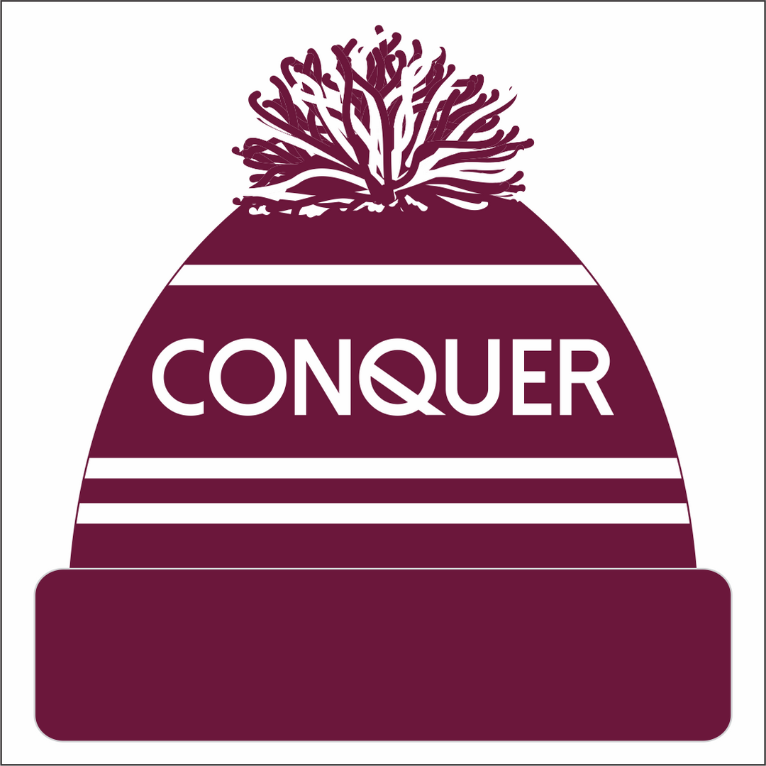Dare Valley Pony Club Bobble Hat ADULT - Maroon & White