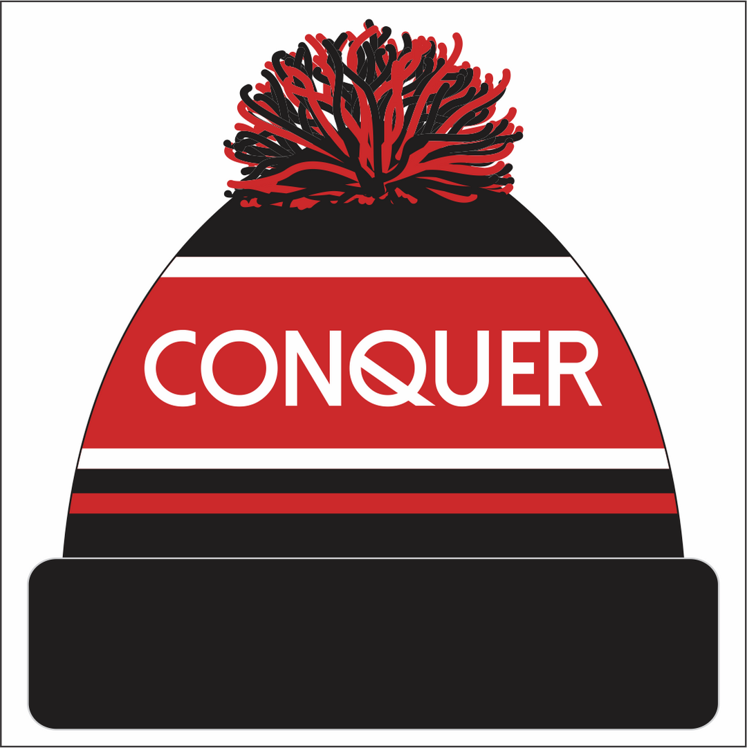 Morriston Ladies Touch Bobble Hat ADULT - Black & Red