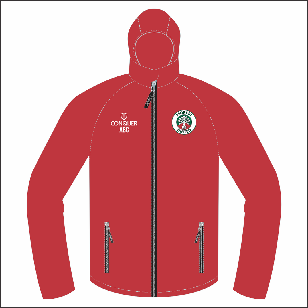 Fforest United Full Zip PRO Full Zip Rain Jacket - Red