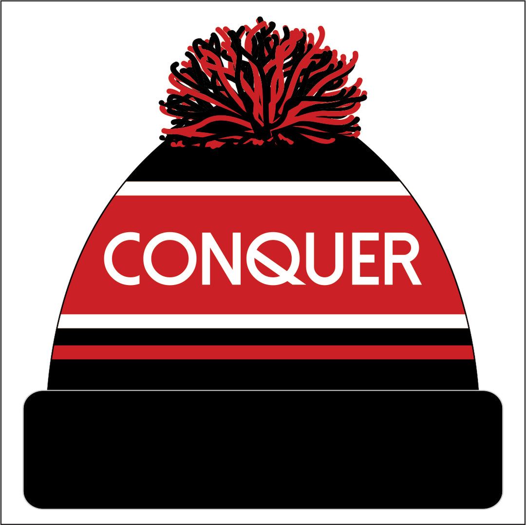 Gorseinon RFC Bobble Hat - Black & Red