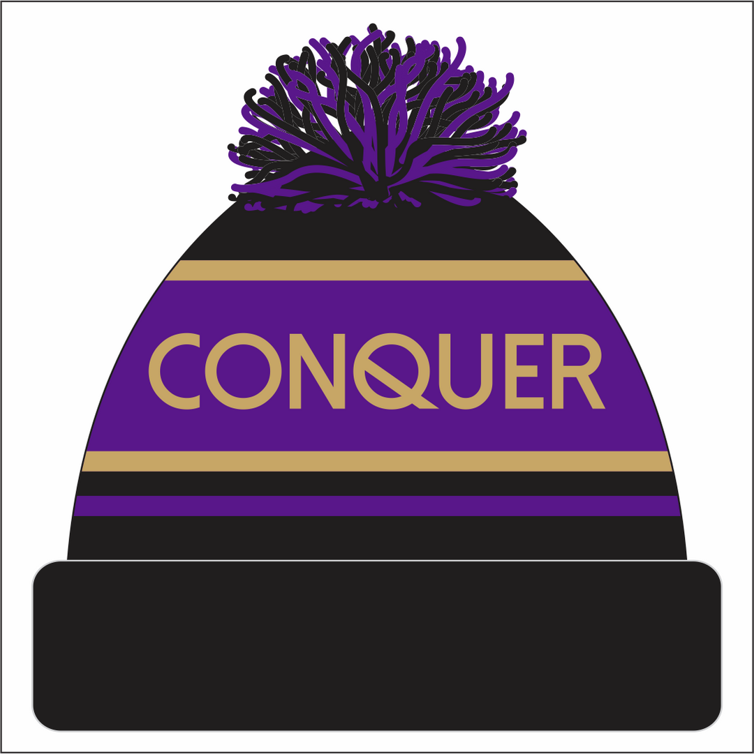 Penyrheol Pacers Bobble Hat KIDS - Black & Purple