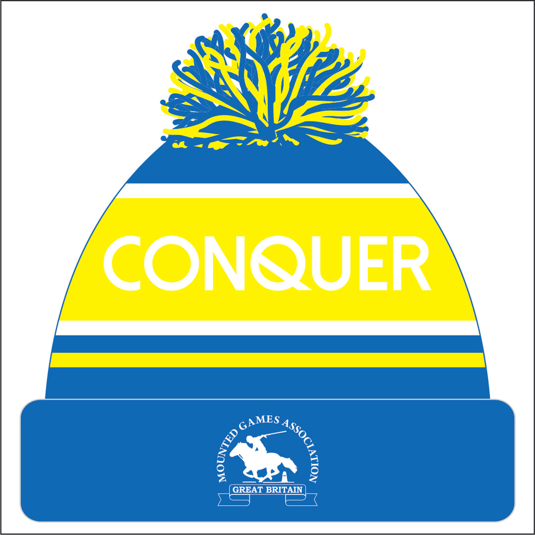 Mid Glam MGA Bobble Hat ADULT - Blue & Yellow