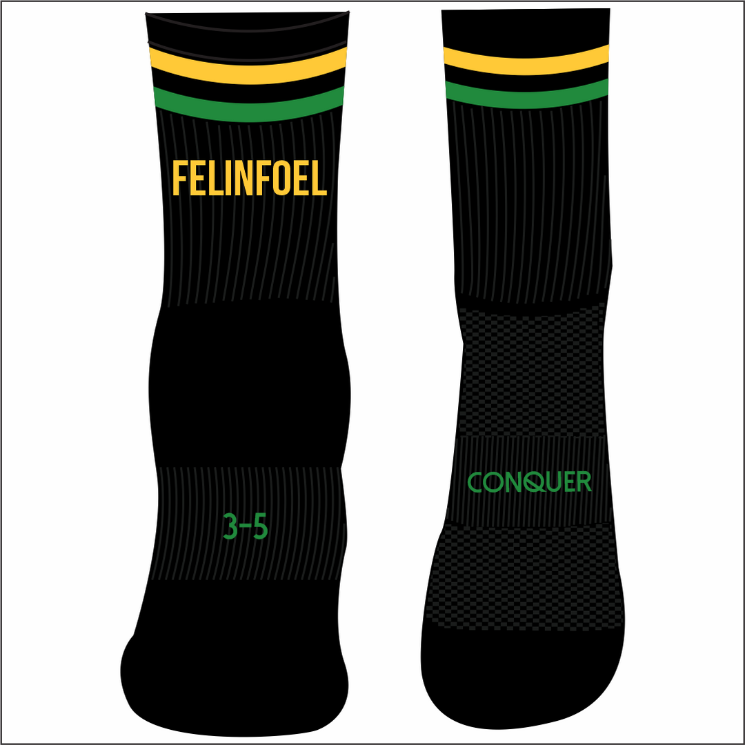 Felinfoel RFC CREW Socks KIDS - Black