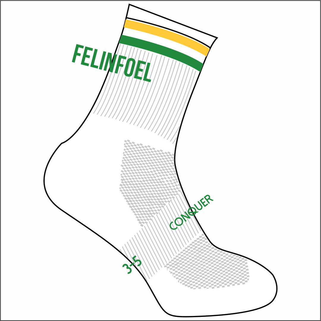 Felinfoel RFC CREW Socks ADULT - White