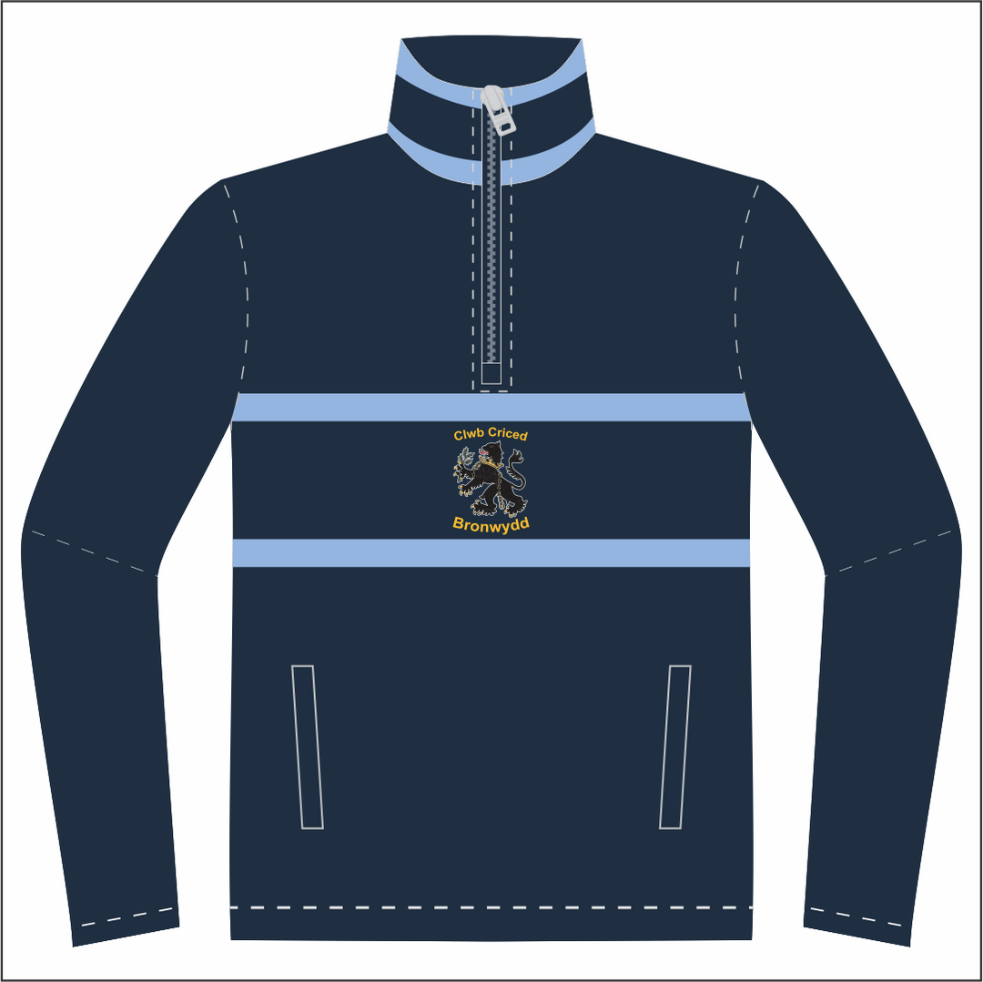 Clwb Criced Bronwydd 1/4 Zip Polar Fleece Midlayer
