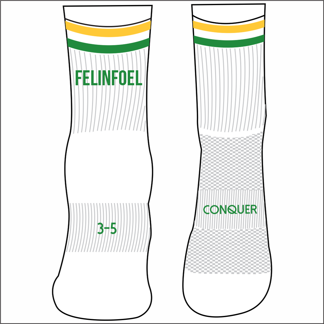 Felinfoel RFC CREW Socks ADULT - White