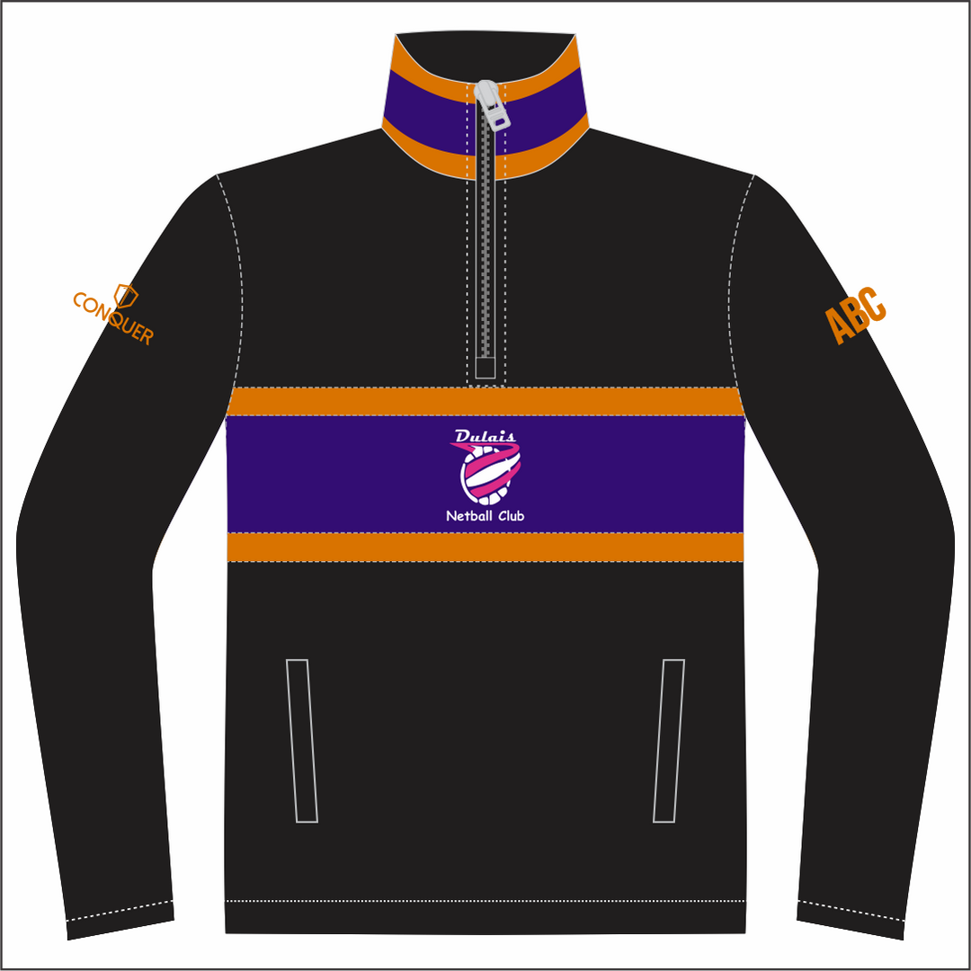 Dulais Netball Zip Polar Fleece Midlayer