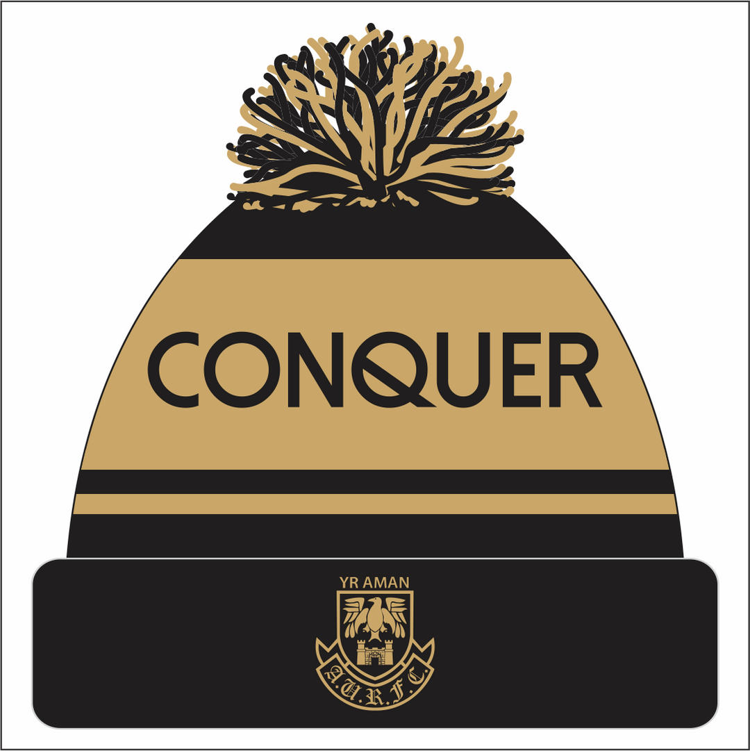 Amman United RFC Bobble Hat ADULT - Black & Beige