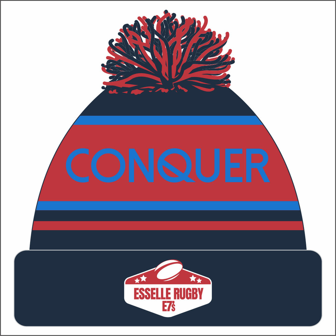 Esselle Rugby 7s MENS Team Bobble Hat KIDS - Navy & Red