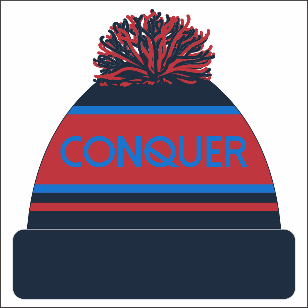 Esselle Rugby 7s MENS Team Bobble Hat KIDS - Navy & Red