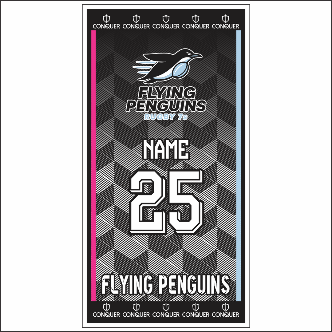 Flying Penguins Beach Towel