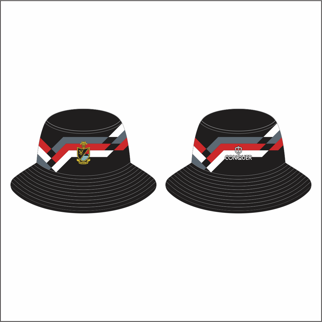 Ynysddu RFC Reversible Bucket Hat KIDS - Black & Red
