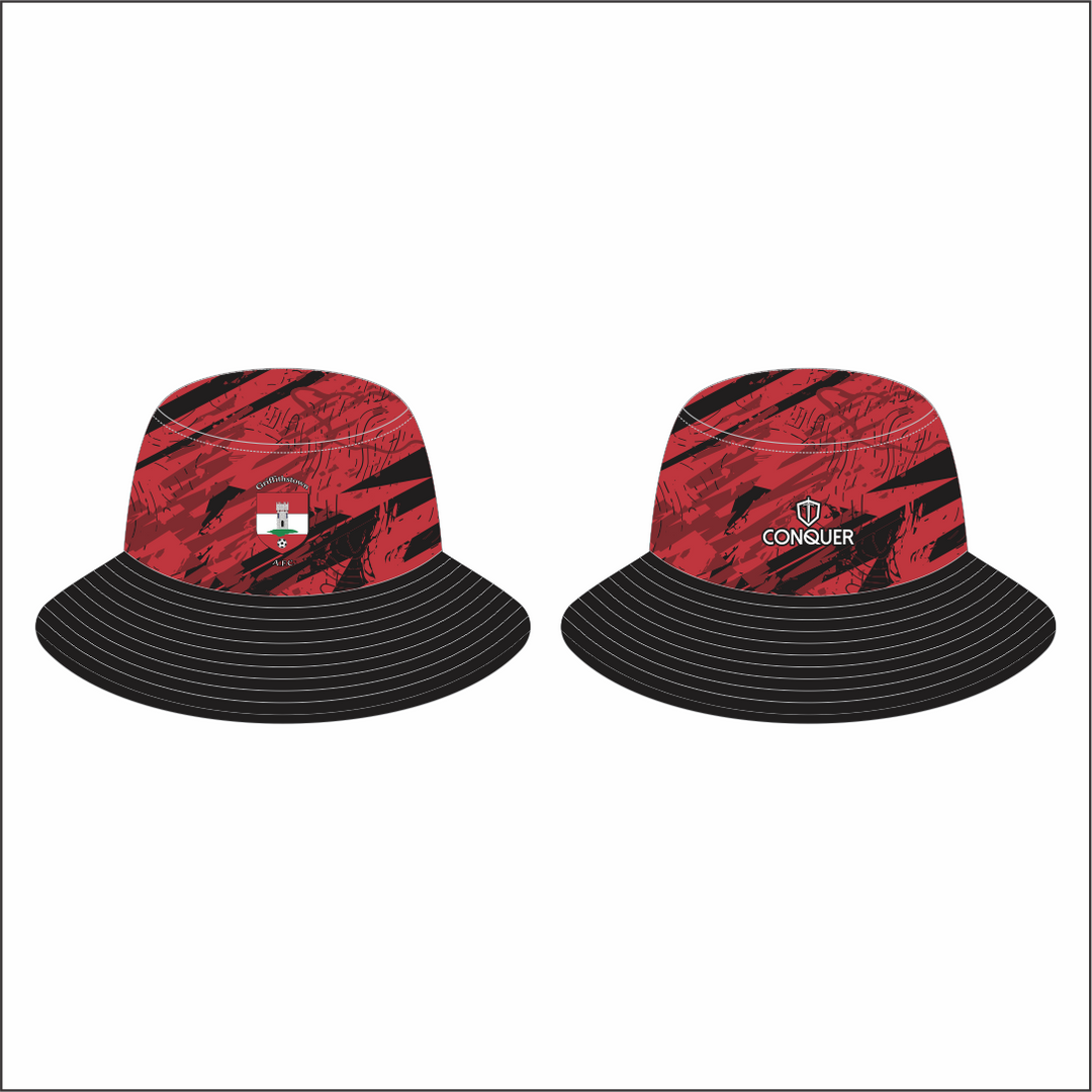 Griffithstown FC Reversible Bucket Hat KIDS - Black & Red