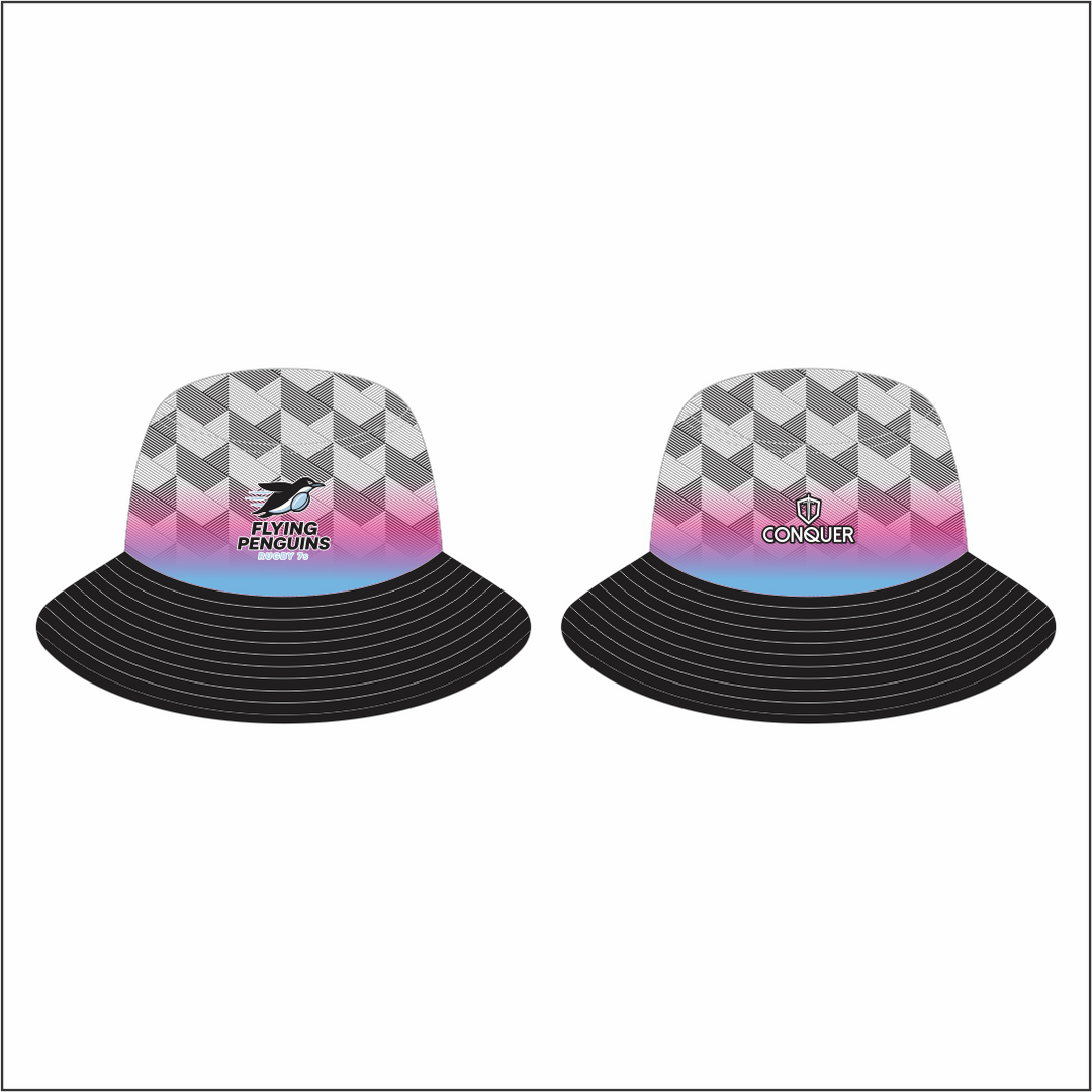 Flying Penguins Reversible Bucket Hat ADULT - Black & White