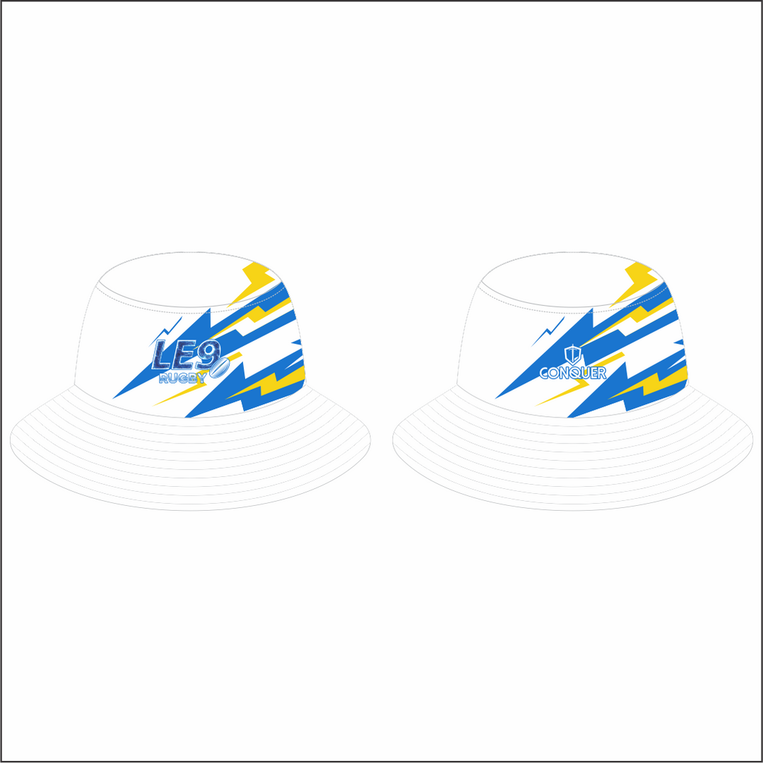 LE9 Rugby Reversible Bucket Hat KIDS - Blue & White
