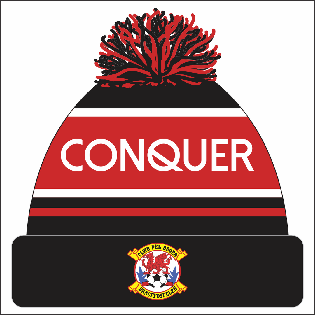 Bancffosfelen AFC Bobble Hat KIDS - Black & Red