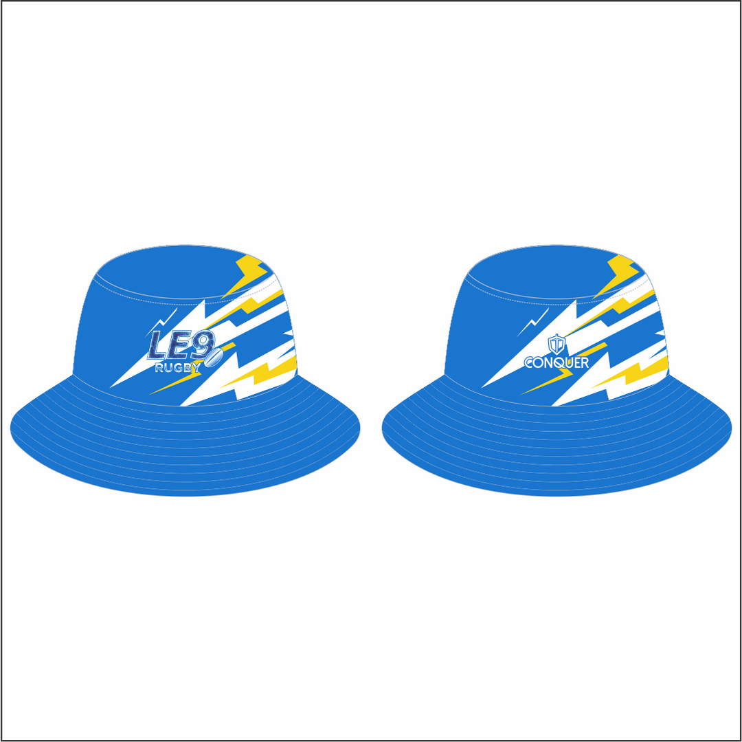 LE9 Rugby Reversible Bucket Hat KIDS - Blue & White