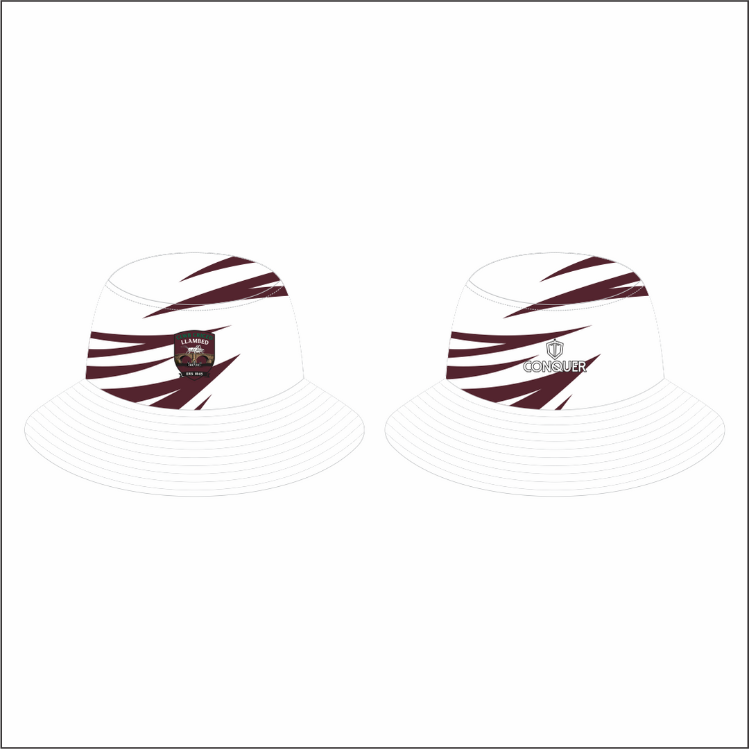 Clwb Criced Llambed Reversible Bucket Hat ADULT - Maroon & White