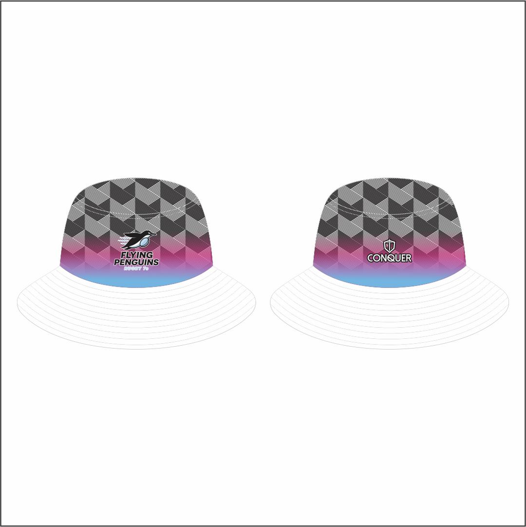 Flying Penguins Reversible Bucket Hat ADULT - Black & White