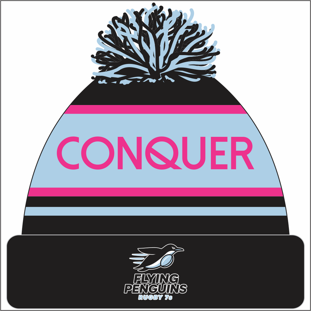 Flying Penguins Bobble Hat ADULT - Black & Blue