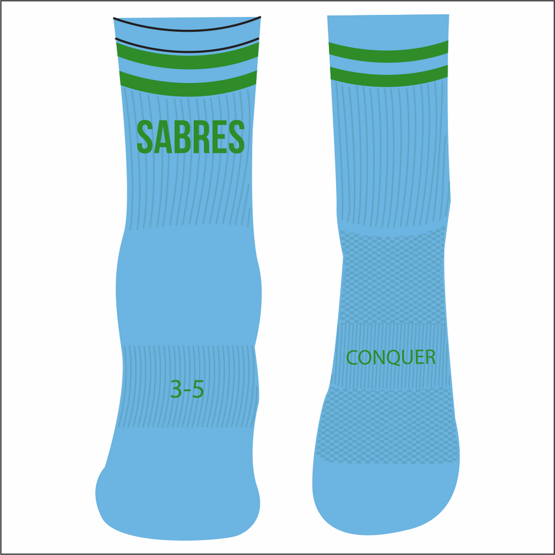 Swansea Valley Sabres Sky Blue Crew Socks (Kids)