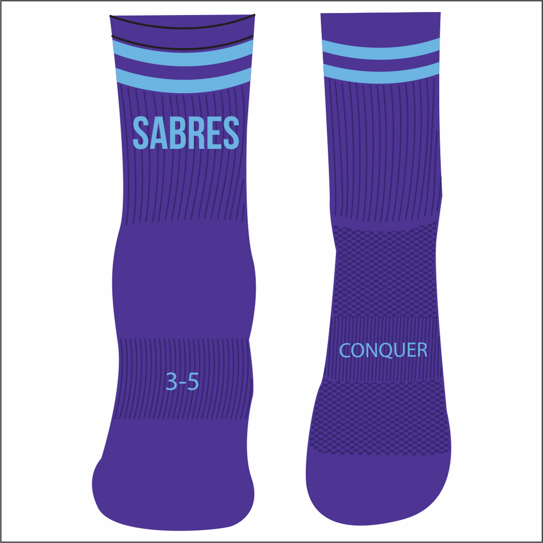 Swansea Valley Sabres Purple Crew Socks (Kids)