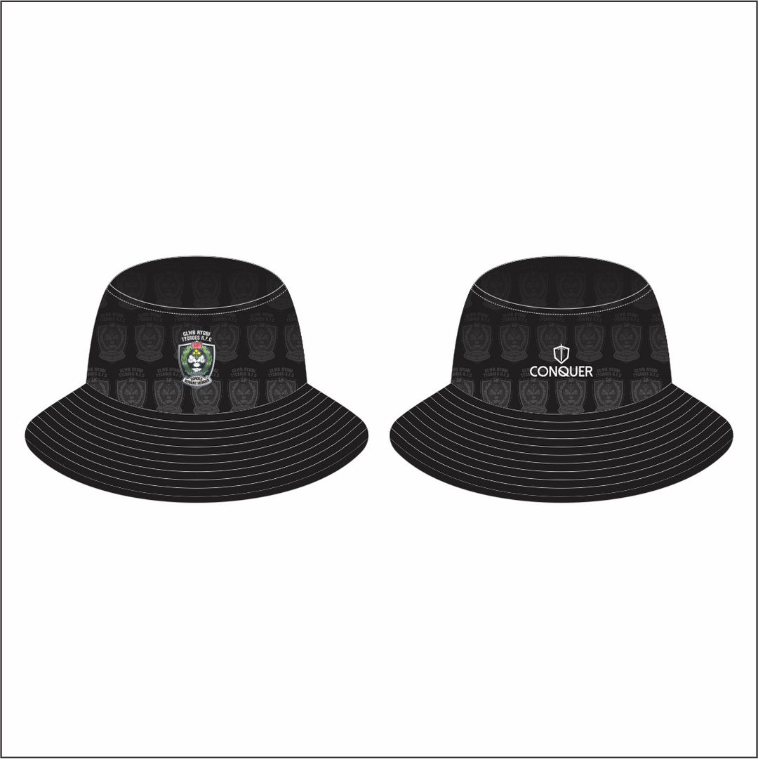 Tycroes LADIES RFC Reversible Bucket Hat KIDS - Red & Black