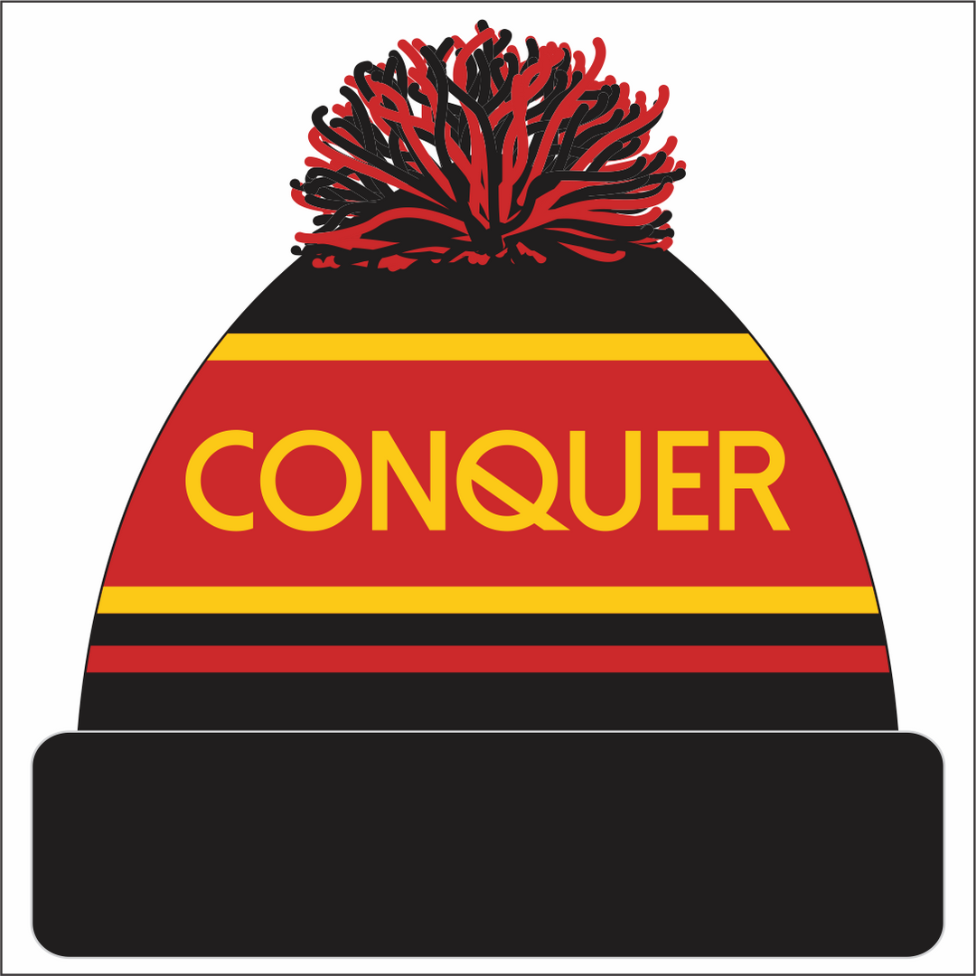 Brynmawr RFC Bobble Hat KIDS - Black & Red