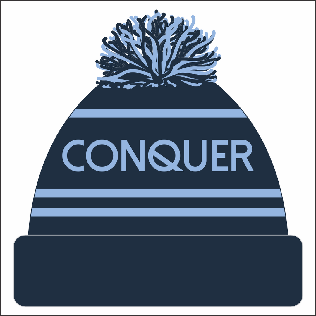Clwb Criced Bronwydd Bobble Hat ADULT - Navy & Blue