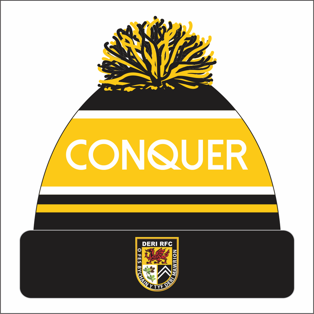 Deri RFC Bobble Hat KIDS - Black & Yellow