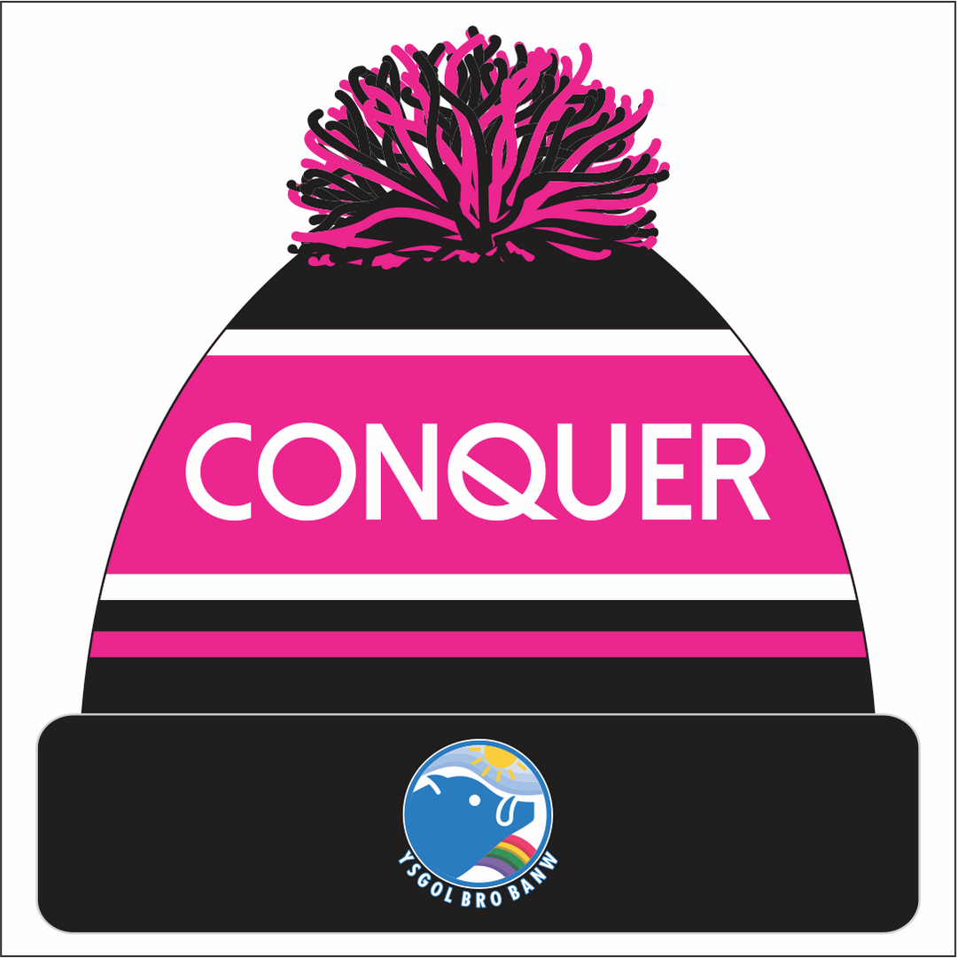 Ysgol Bro Banw Bobble Hat ADULT - Pink