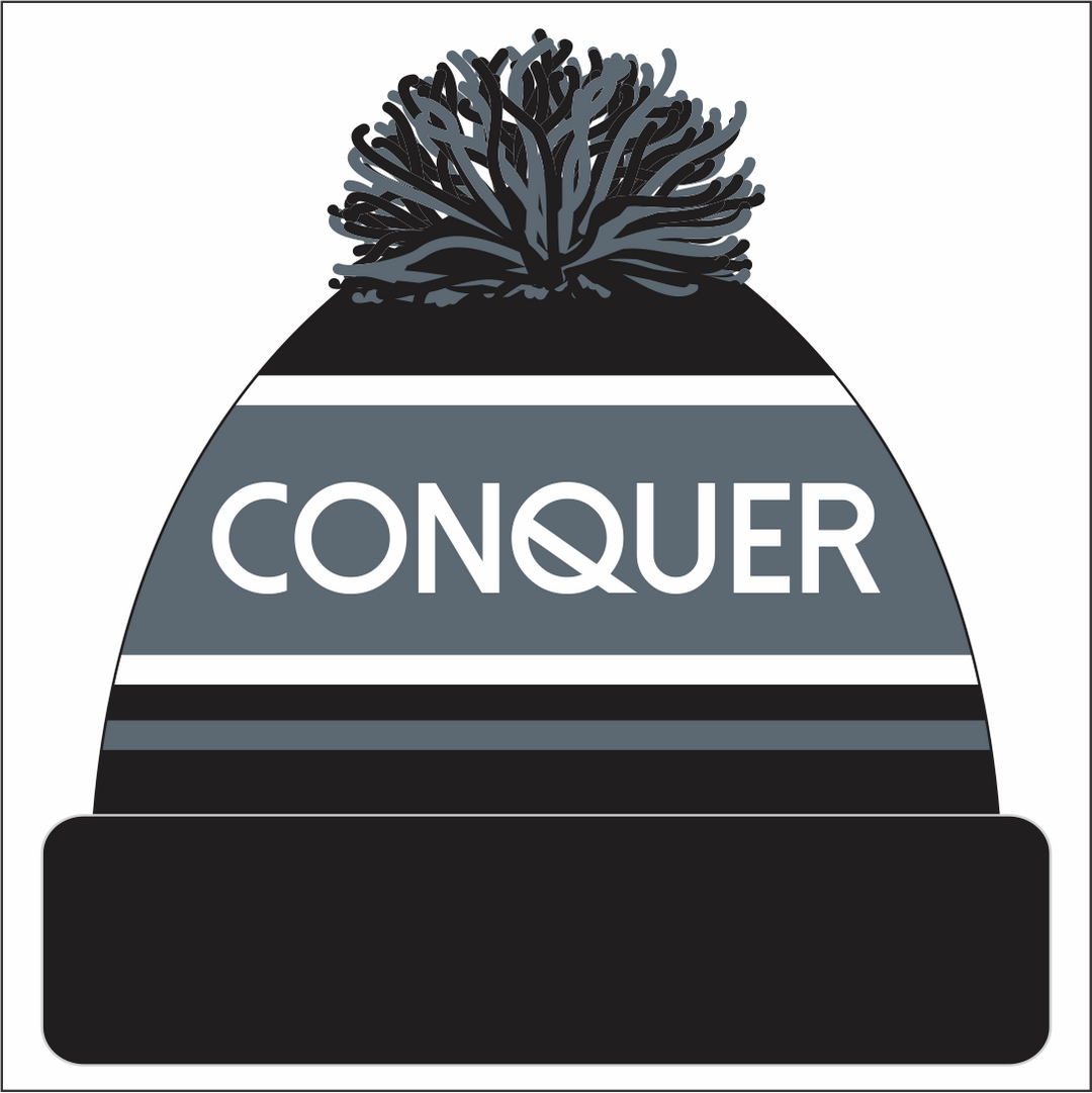 Tycroes LADIES RFC Bobble Hat ADULT - Black & Red