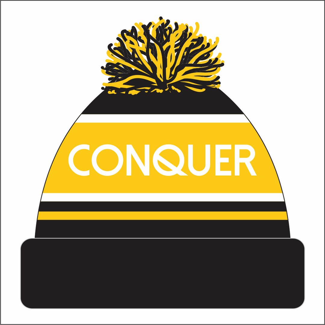 Deri RFC Bobble Hat KIDS - Black & Yellow