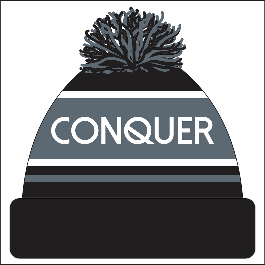 Tycroes RFC Bobble Hat KIDS - Black & Grey