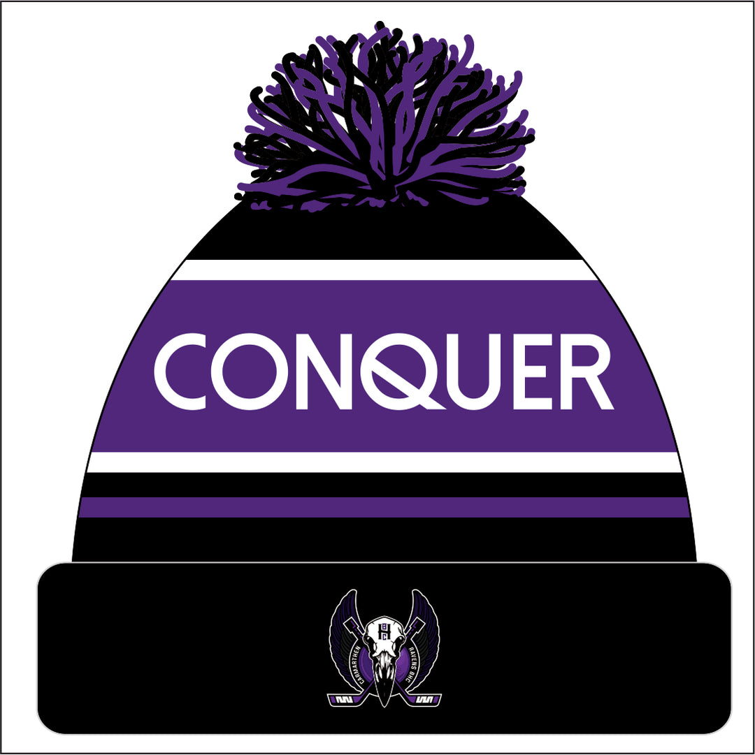 Carmarthen Ravens BHC Bobble Hat KIDS - Black & Purple