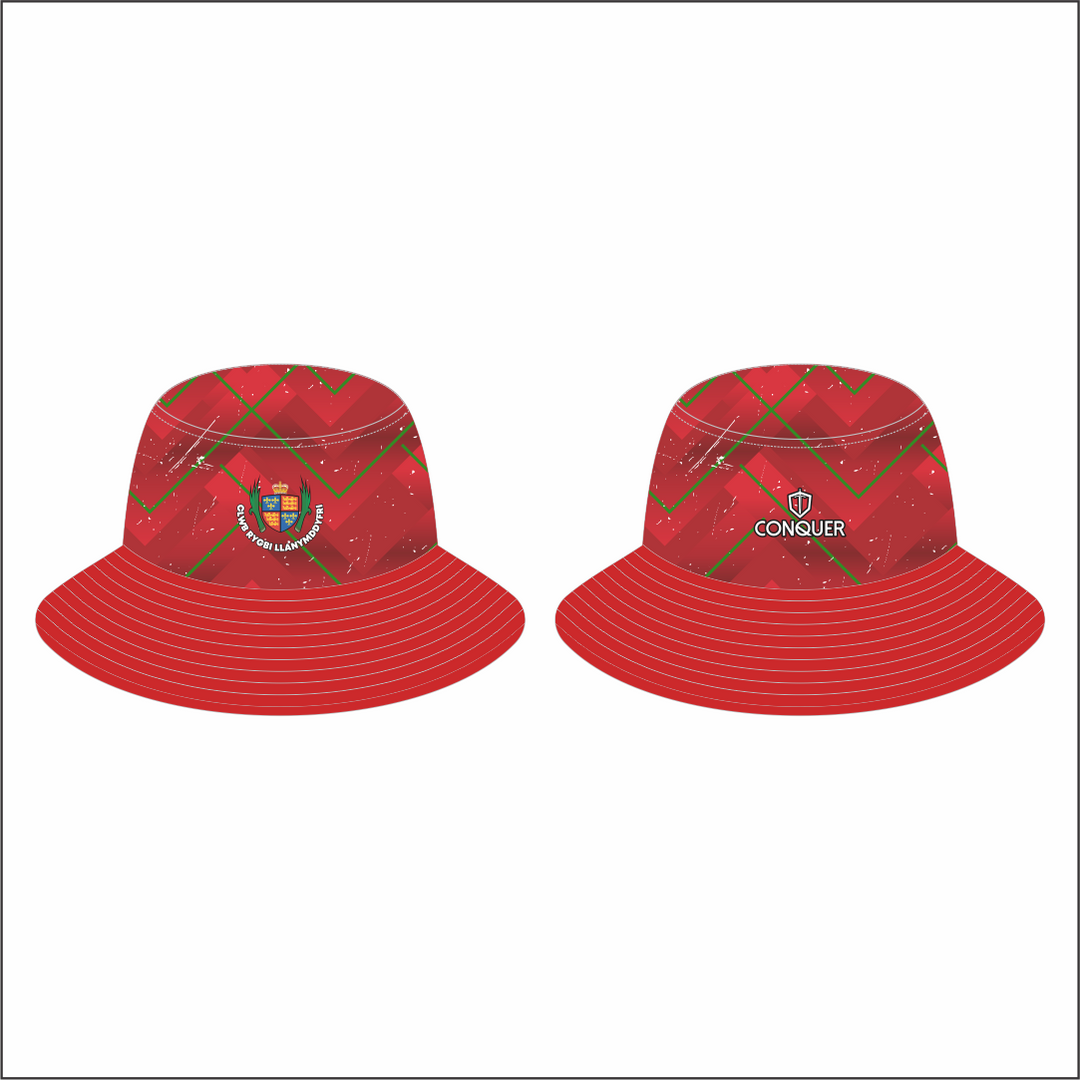 Llandovery RFC Reversible Bucket Hat KIDS - Red & Green, 26/27