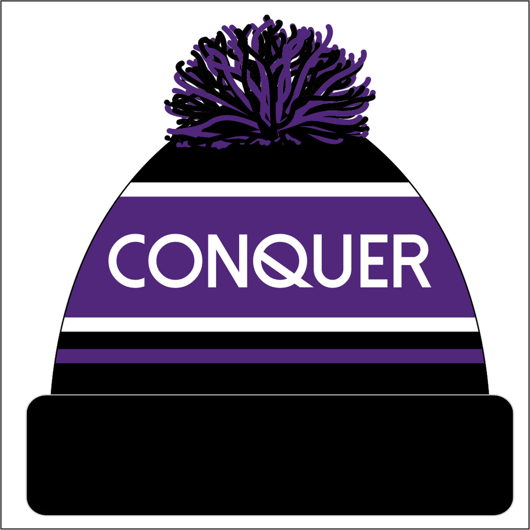 Carmarthen Ravens BHC Bobble Hat KIDS - Black & Purple
