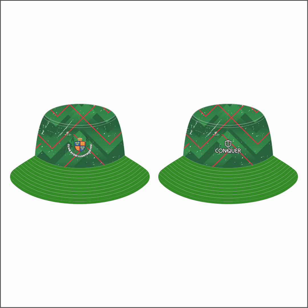 Llandovery RFC Reversible Bucket Hat KIDS - Red & Green, 26/27