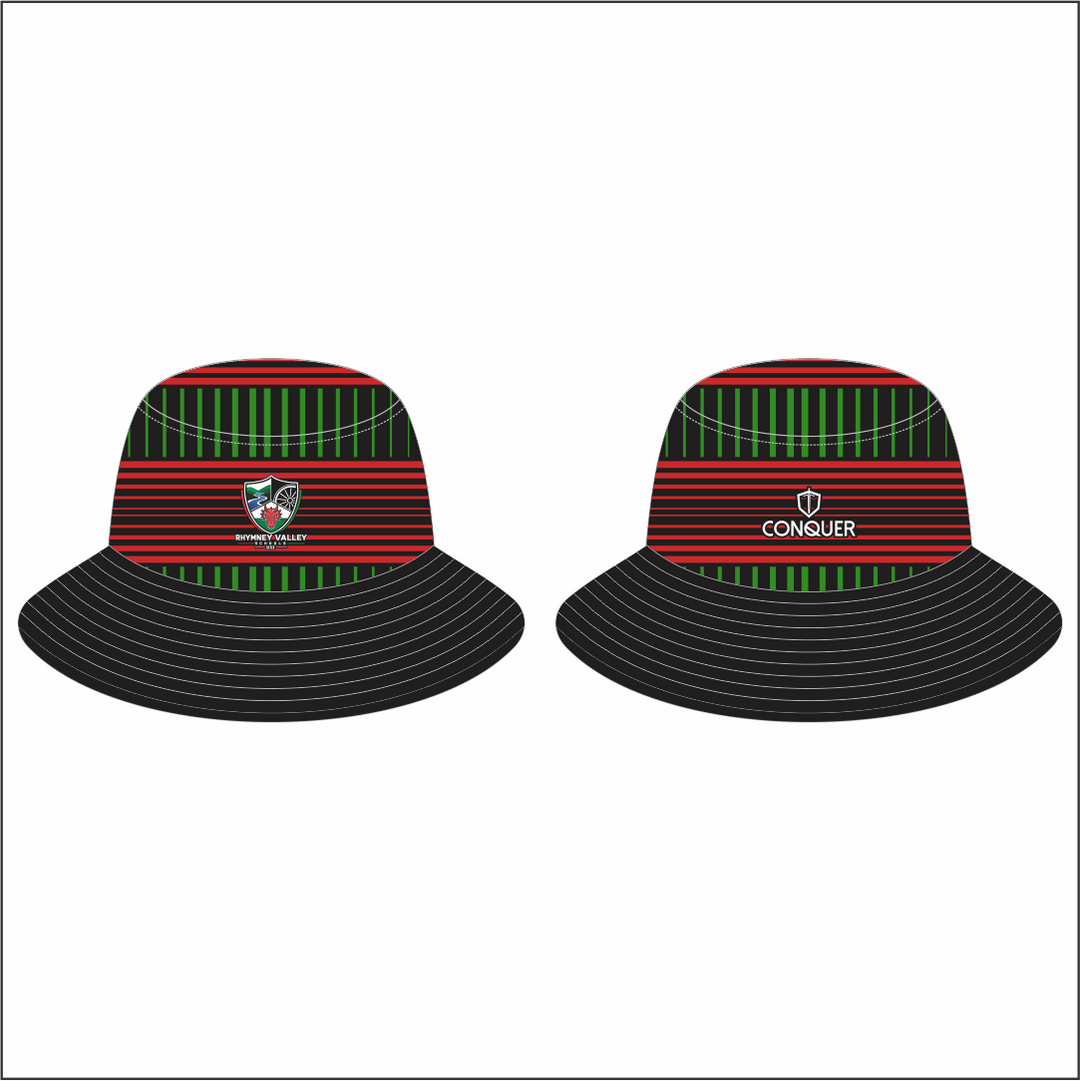 Rhymney Valley DISTRICT Reversible Bucket Hat KIDS - Black & Red