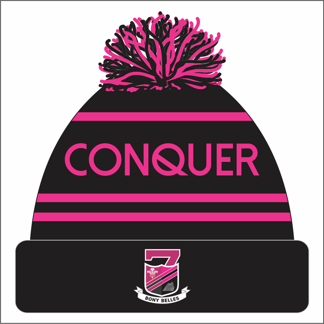 Bony Belles Bobble Hat ADULT - Black & Pink