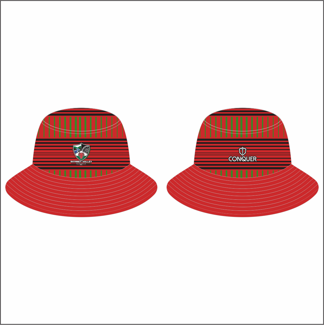 Rhymney Valley DISTRICT Reversible Bucket Hat KIDS - Black & Red