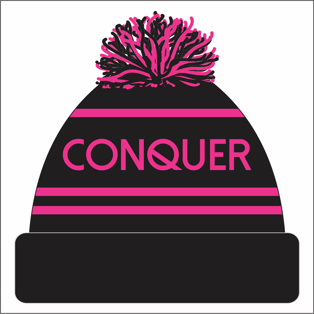 Bony Belles Bobble Hat ADULT - Black & Pink