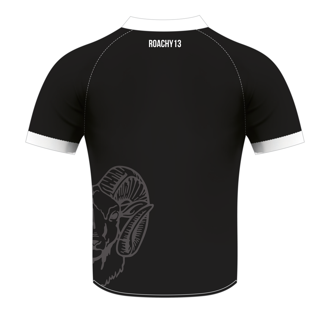 Tycroes RFC Seniors Black Sublimated T-Shirt (No Sponsor)